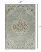 5’ x 8’ Blue and Beige Flor Medallion Area Rug