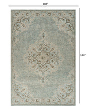 5’ x 8’ Blue and Beige Flor Medallion Area Rug
