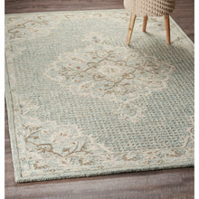 5’ x 8’ Ivory Distressed Floral Area Rug