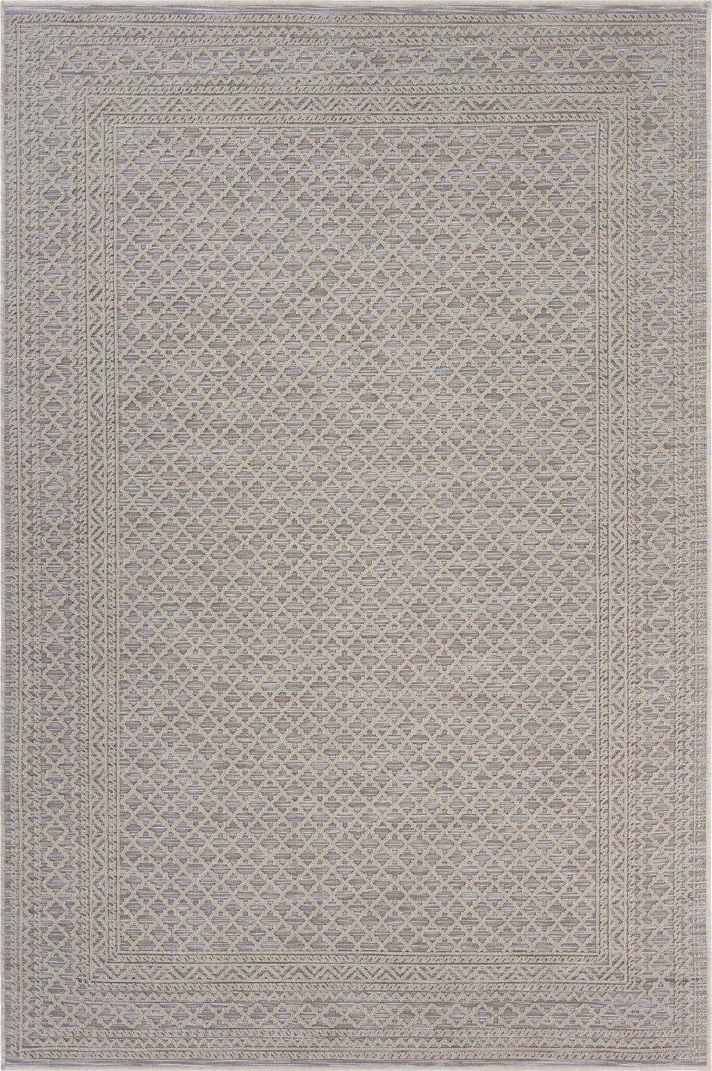 5' X 7' Tan/Brown Indoor Outdoor Area Rug