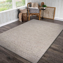 5' X 7' Tan/Brown Indoor Outdoor Area Rug