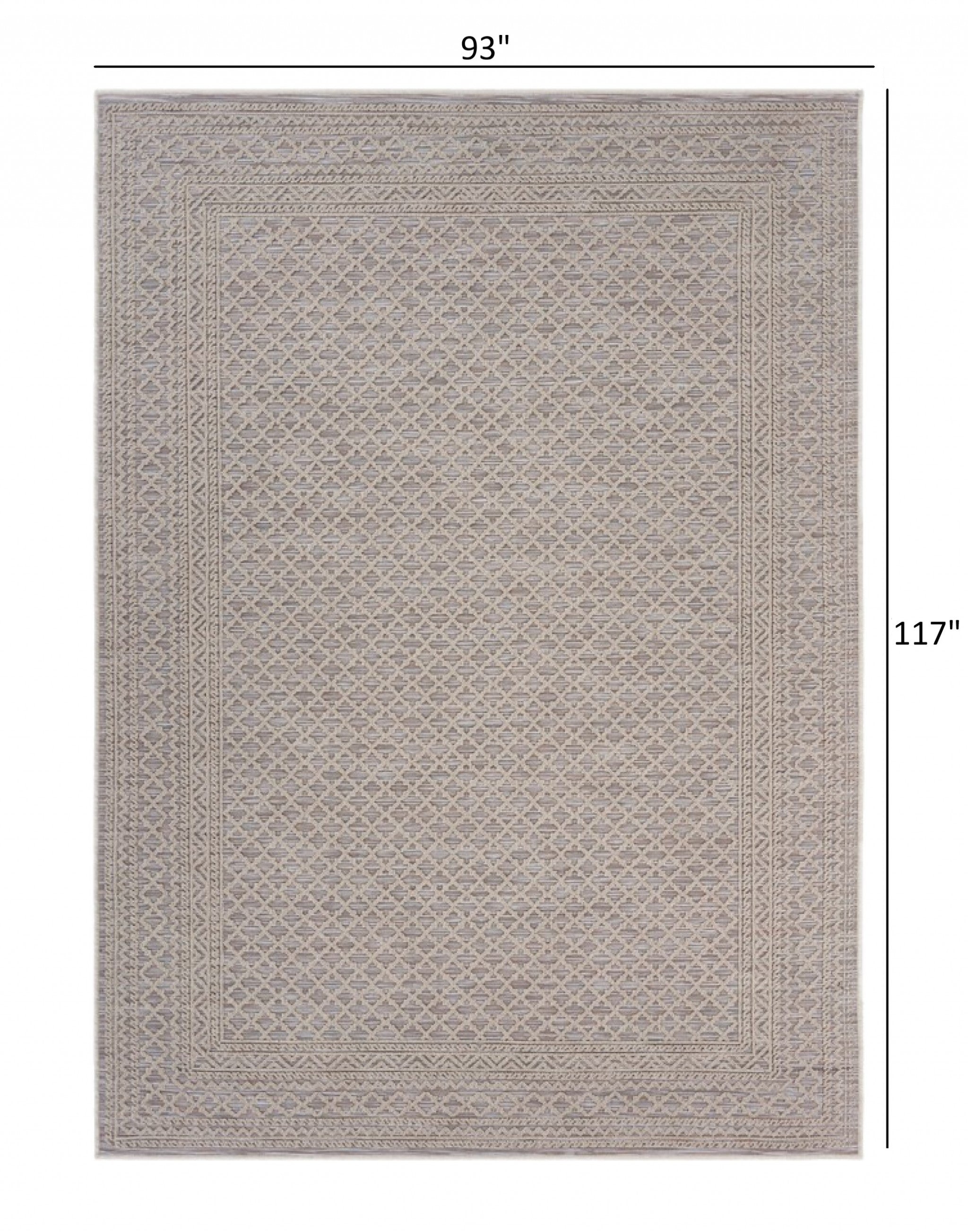 5' X 7' Tan/Brown Indoor Outdoor Area Rug