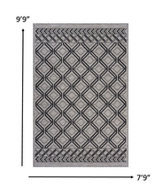 8? X 10? Black/Cream/Tan Indoor Outdoor Area Rug