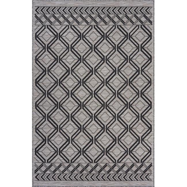 8? X 10? Black/Cream/Tan Indoor Outdoor Area Rug