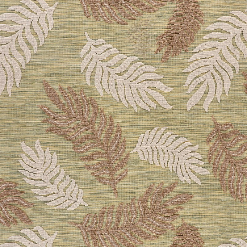 5' X 7' Tan/Green Indoor Outdoor Area Rug