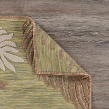 5' X 7' Tan/Green Indoor Outdoor Area Rug