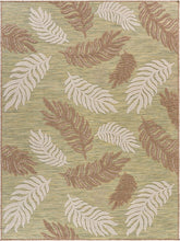 5' X 7' Tan/Green Indoor Outdoor Area Rug