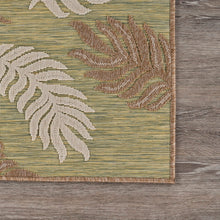 5' X 7' Tan/Green Indoor Outdoor Area Rug