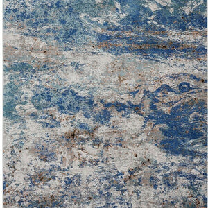5’ x 8’ Blue and Gray Abstract Earth Area Rug