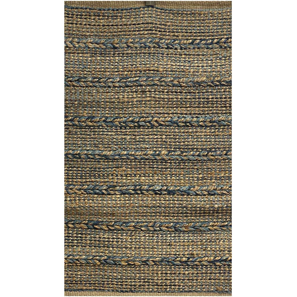 5’ x 7’ Blue and Tan Braided Stripe Area Rug