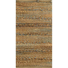 7’ x 9’ Seafoam and Tan Braided Stripe Area Rug