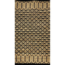 Tan and Black Ornate Geometric Area Rug - 5’ x 7’