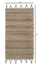 3’ x 4’ Tan Bohemian Tasseled Area Rug