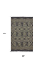 5' X 8' Black / Brown Indoor Outdoor Area Rug