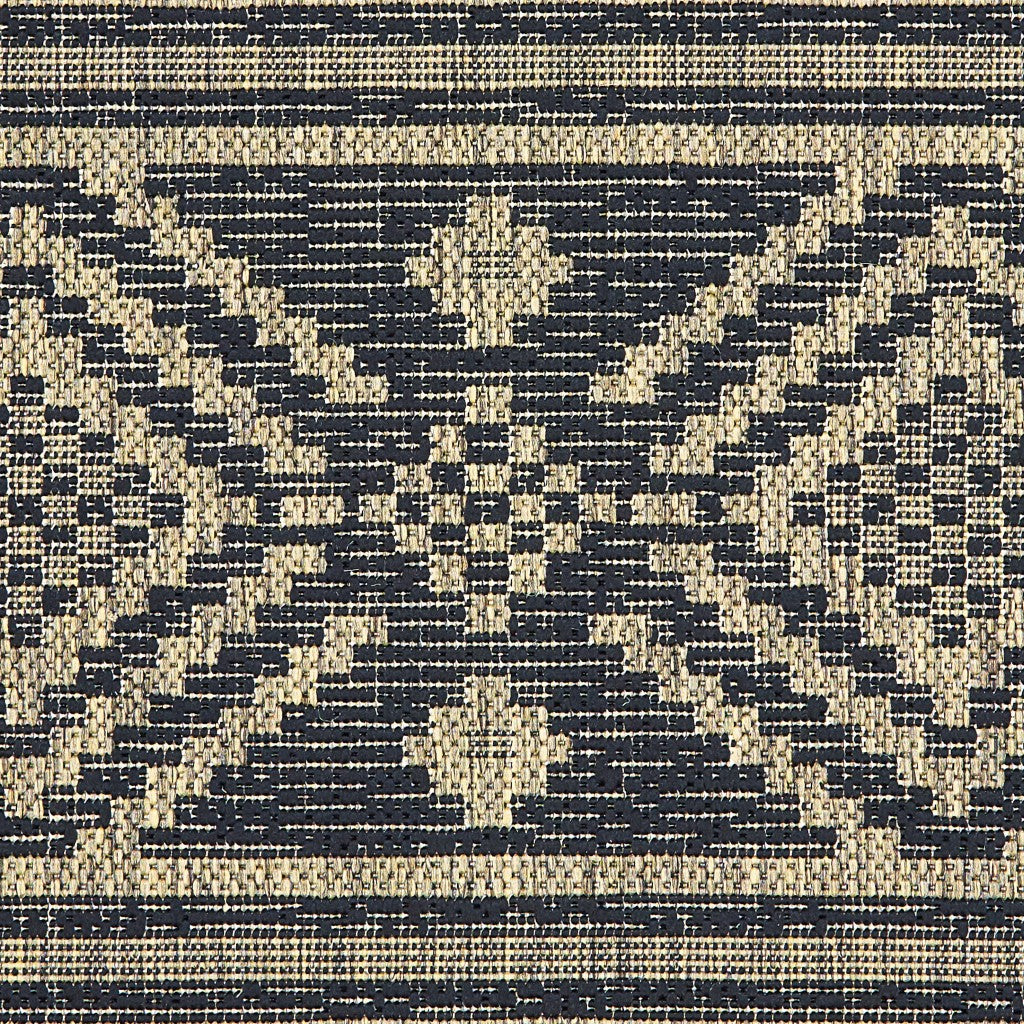5' X 8' Black / Brown Indoor Outdoor Area Rug
