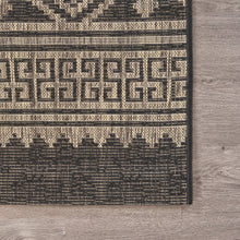 5' X 8' Black / Brown Indoor Outdoor Area Rug