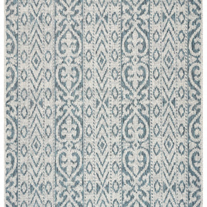 5' X 8' Blue / Green Indoor Outdoor Area Rug