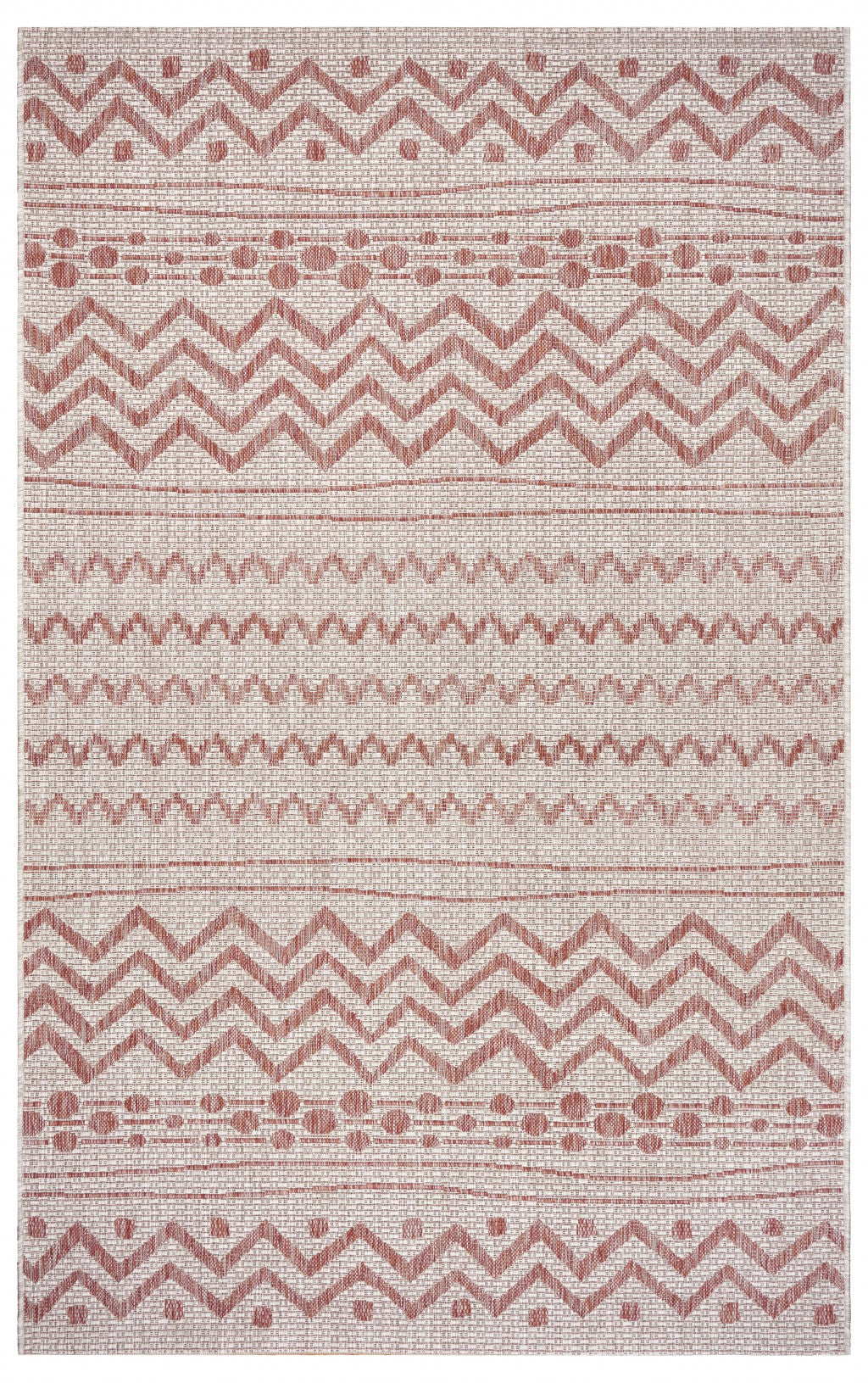 2? X 3? Beige / Red Indoor Outdoor Area Rug