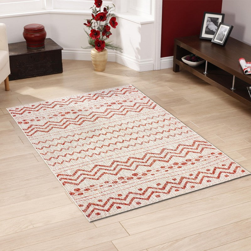 2? X 3? Beige / Red Indoor Outdoor Area Rug