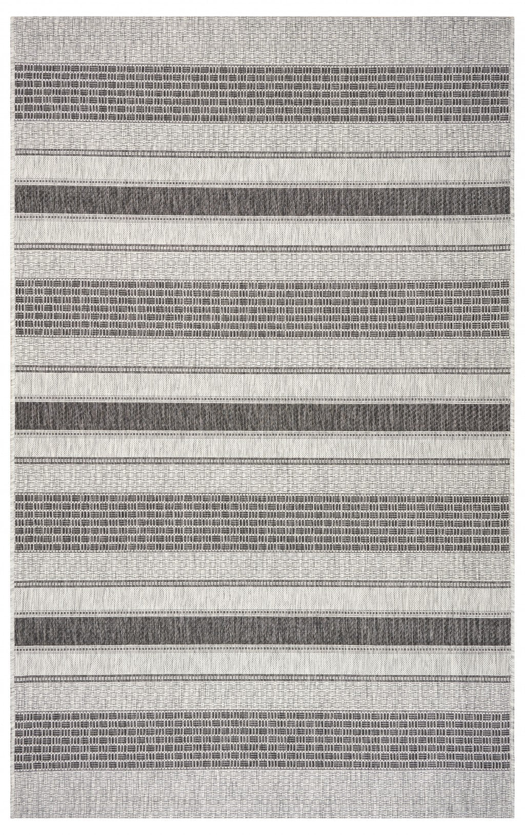 2? X 3? Gray / Black Indoor Outdoor Area Rug