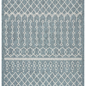3' X 5' Blue / Gray Indoor Outdoor Area Rug