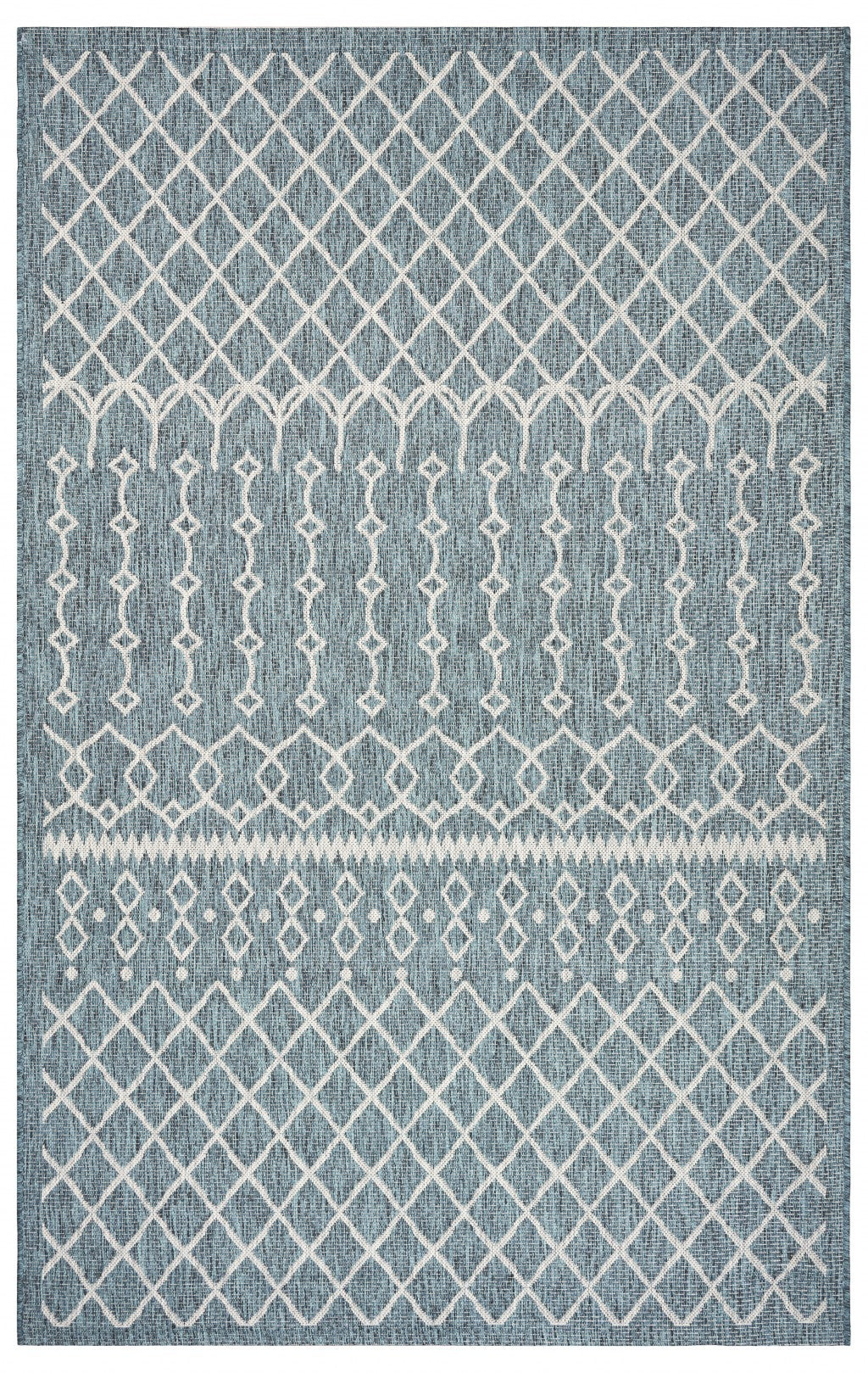 3' X 5' Blue / Gray Indoor Outdoor Area Rug