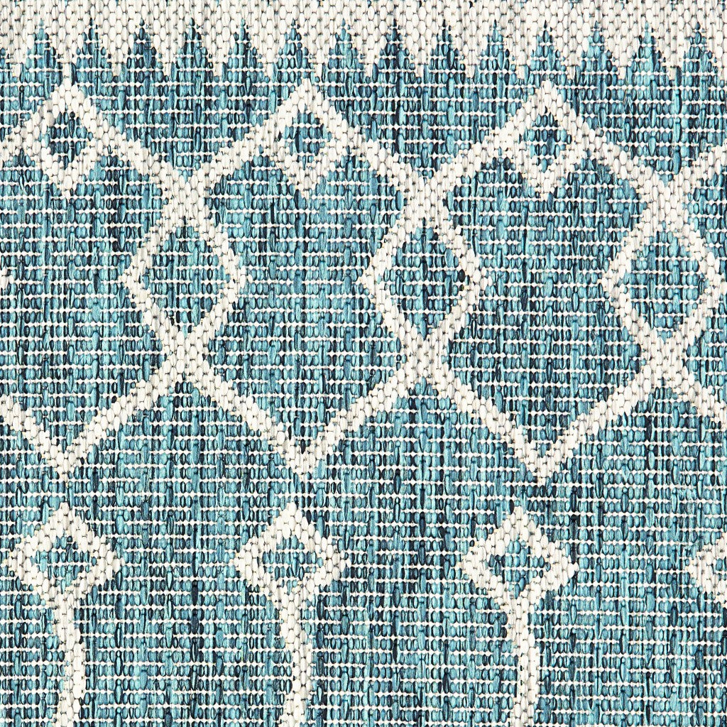 3' X 5' Blue / Gray Indoor Outdoor Area Rug