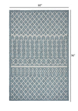 3' X 5' Blue / Gray Indoor Outdoor Area Rug