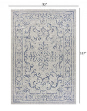 5' X 8' Blue / Gray Indoor Outdoor Area Rug