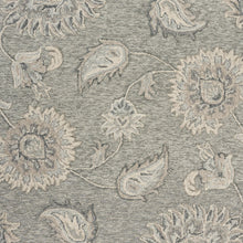7’ x 9' Light Gray Floral Area Rug