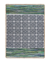 3’ x 5’ Blue and Green Chindi Area Rug