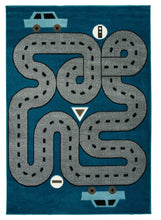 4’ x 6’ Navy Imaginative Racetrack Area Rug