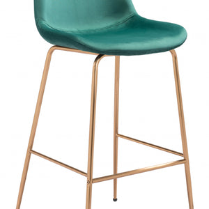 43" Green Steel Low Back Chair With Footrest