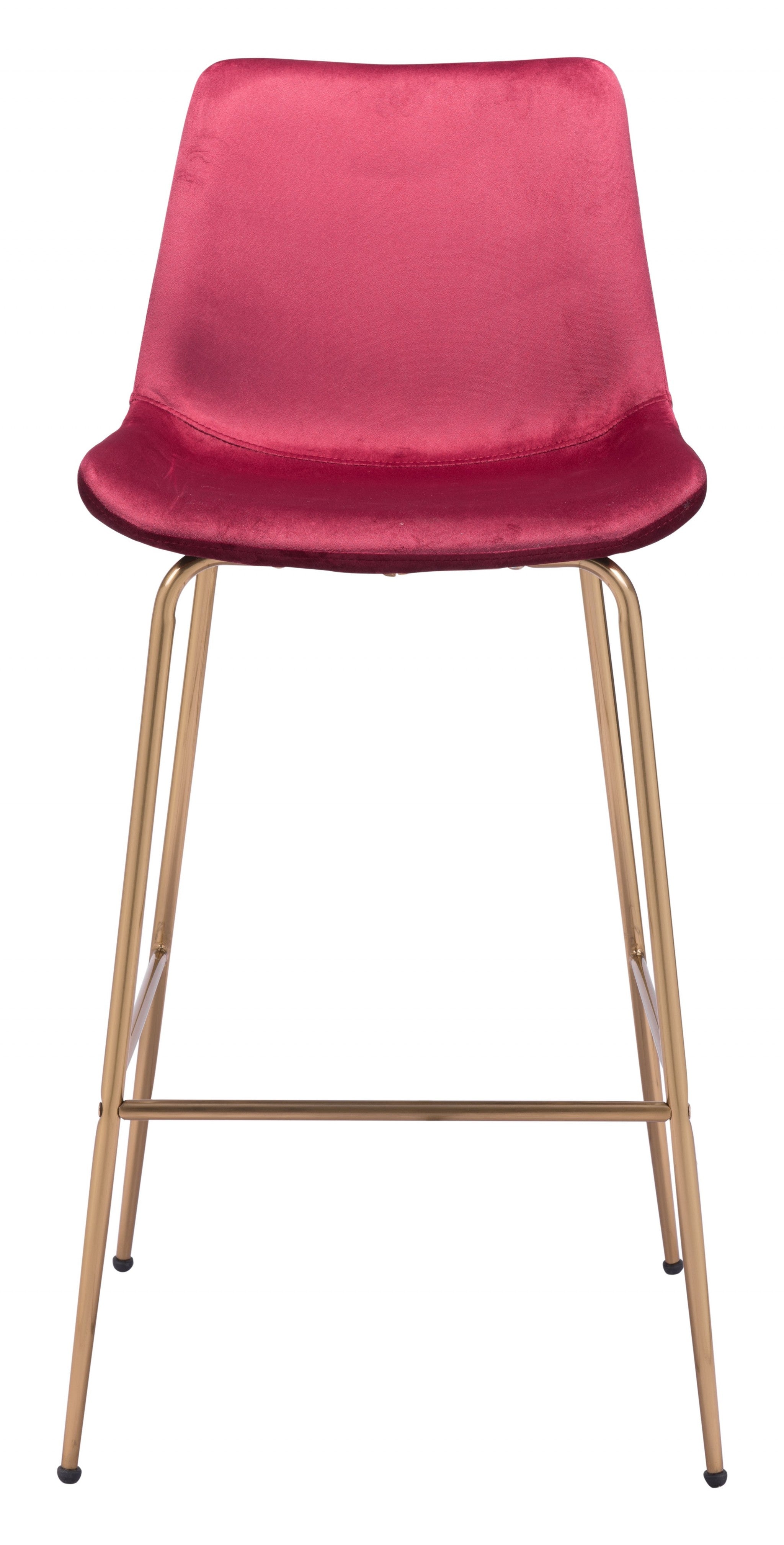 43" Red Steel Low Back Chair With Footrest