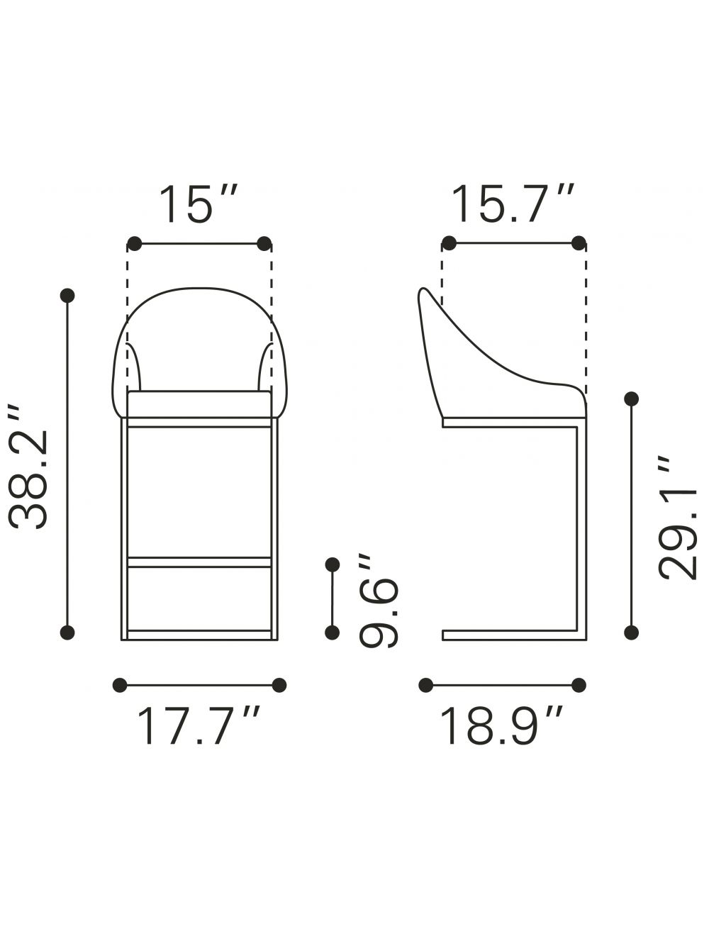 38" Tan And Gold Steel Low Back Bar Height Chair With Footrest