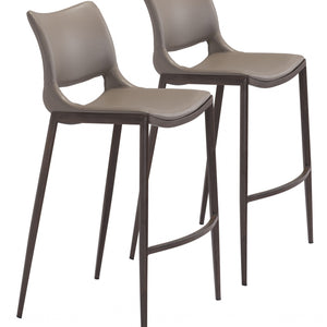 灰色人造皮革和濃縮咖啡 Mod Ergo 吧椅兩件套