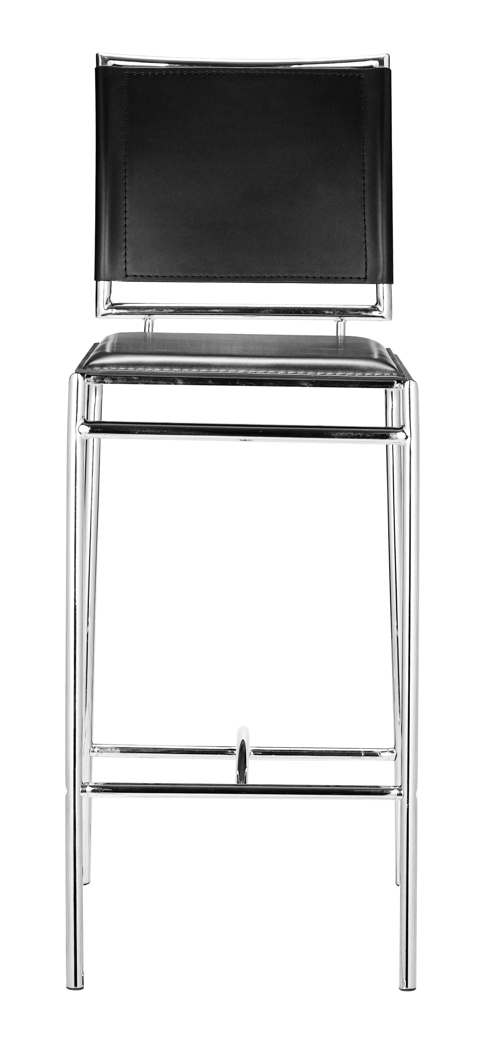 兩件套 38 英寸帶腳踏板黑鋼低背椅