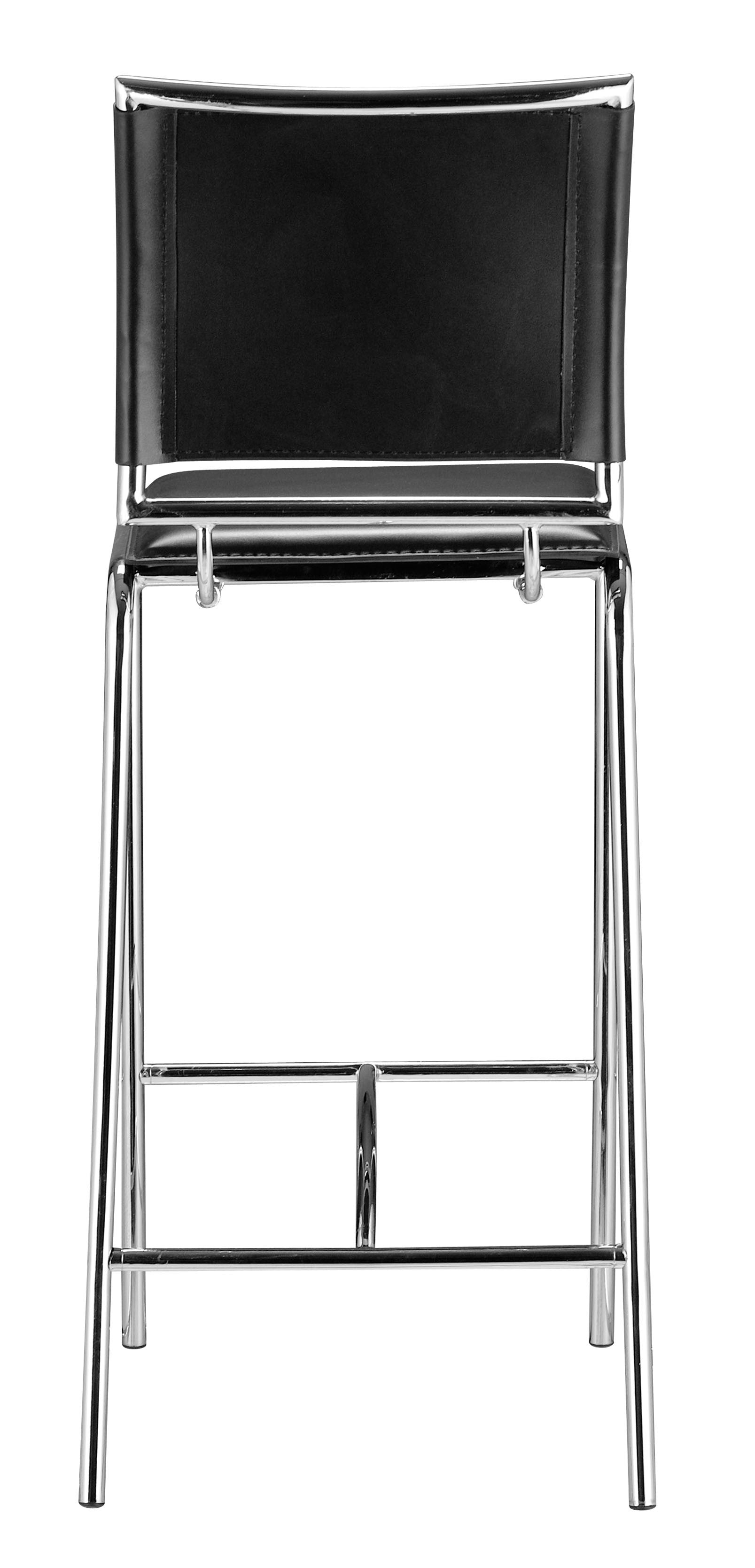 兩件套 38 英寸帶腳踏板黑鋼低背椅