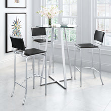 兩件套 38 英寸帶腳踏板黑鋼低背椅