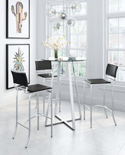 Mod Geo Chrome and Glass Round Bistro Dining Table