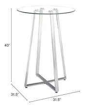 Mod Geo Chrome and Glass Round Bistro Dining Table