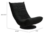 Relaxed Low Profile Black Swivel Chair
