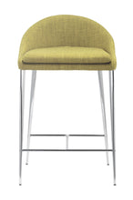 兩把 30 英寸綠色和鋼製低背吧檯椅套裝