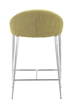兩把 30 英寸綠色和鋼製低背吧檯椅套裝
