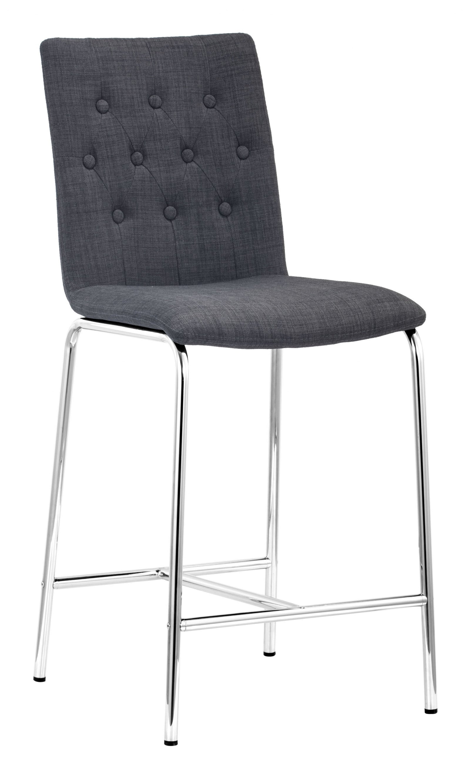 Set Of Two 39" Graphite Low Back Chairs With Footrest