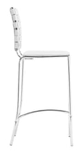 兩件套 39 英寸白色和銀色低背櫃檯高度酒吧椅帶腳凳