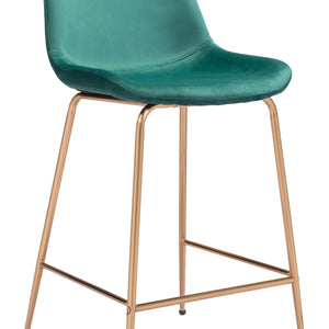 39" Green Steel Low Back Chair With Footrest