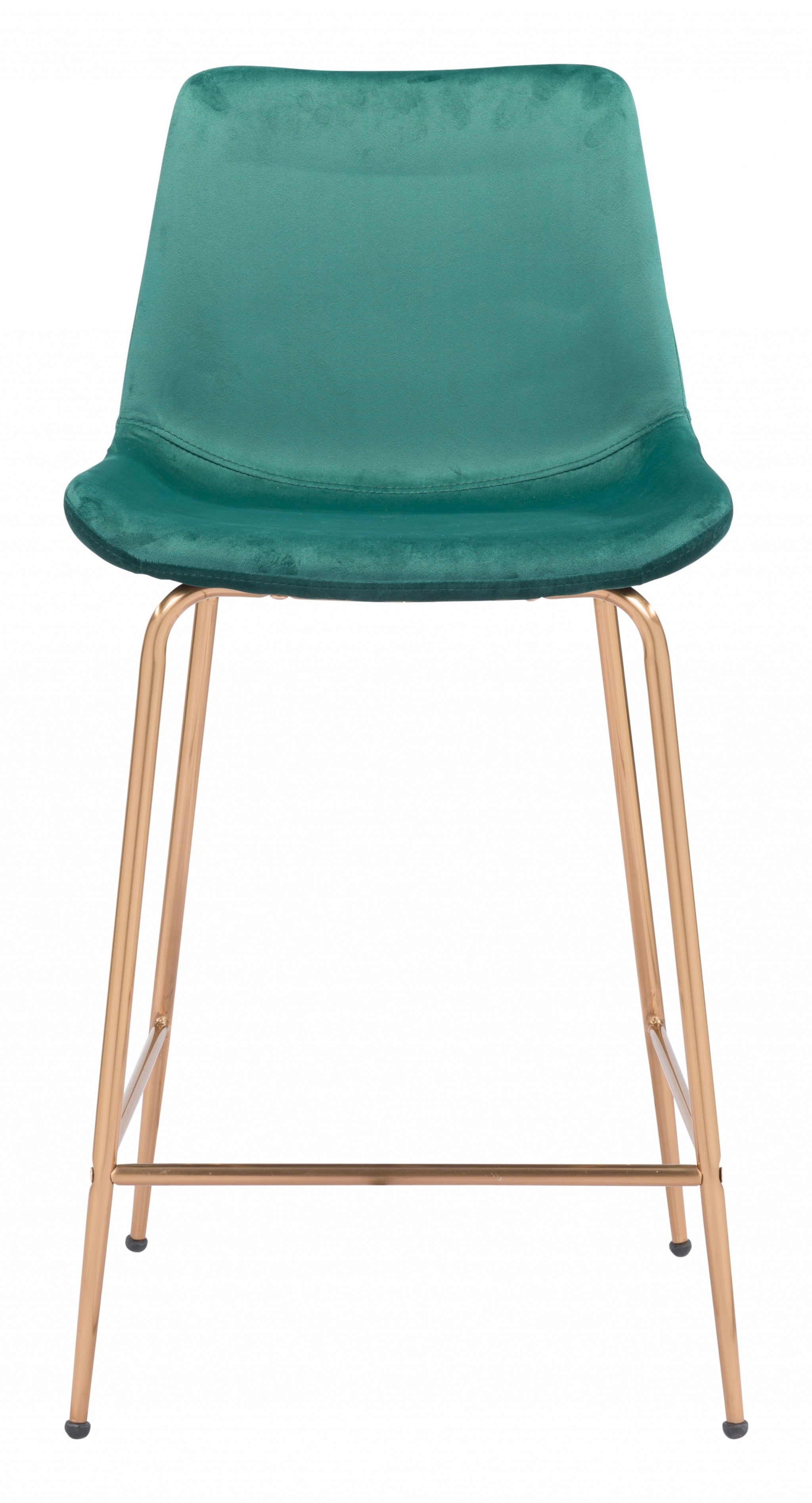 39" Green Steel Low Back Chair With Footrest