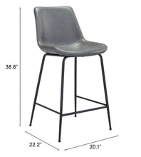 Gray and Black Top Shelf Modern Rugged Counter Chair