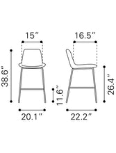 Gray and Black Top Shelf Modern Rugged Counter Chair